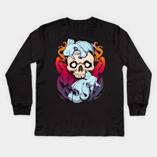 Skull Fish - Sunset Kids Long Sleeve T-Shirt